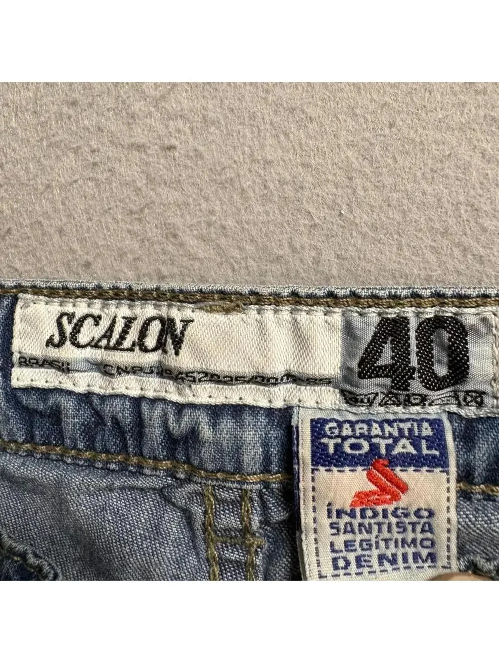 Scalon Vintage Wide Leg Jeans Mens 40 Blue Denim Bleached Side Stripe Brazil Y2K